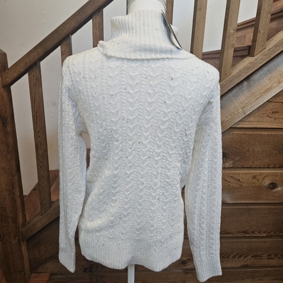 Adrienne Vittadini Cream Cowl Neck Sweater - Picture 4 of 7